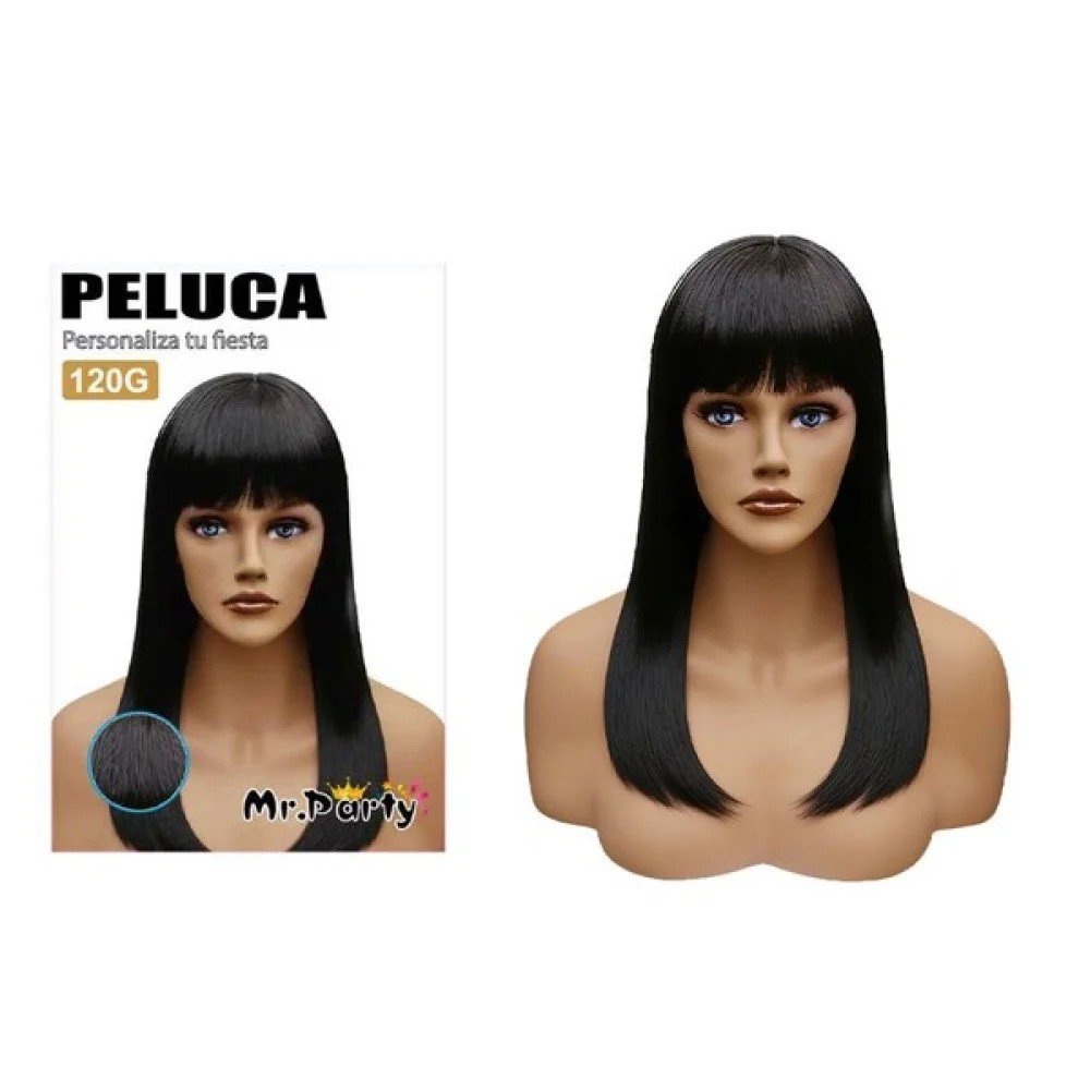 PELUCA PELO LARGO NEGRO 120 GR por mayor en Chile