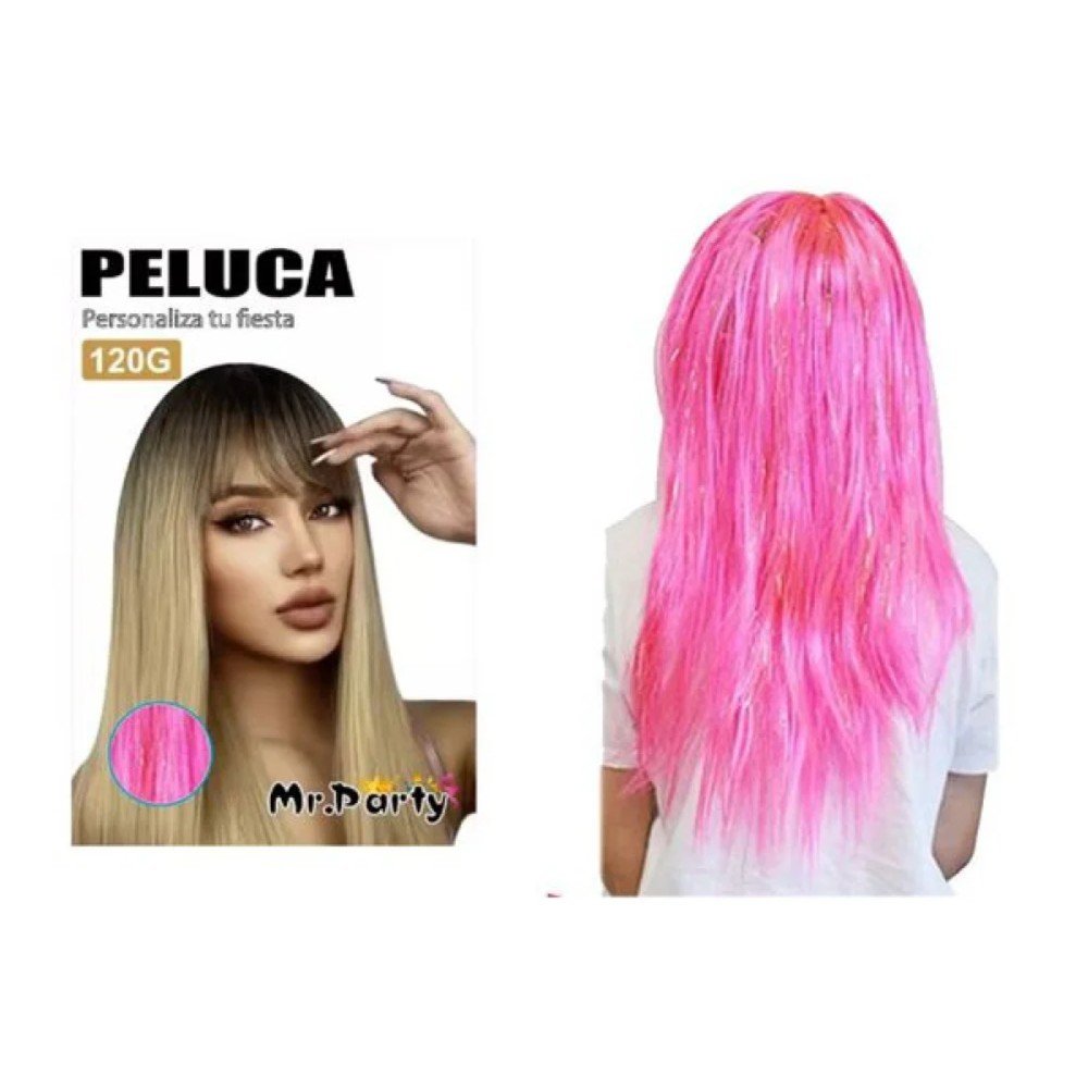 PELUCA PELO LARGO ROSA 120 GR por mayor en Chile