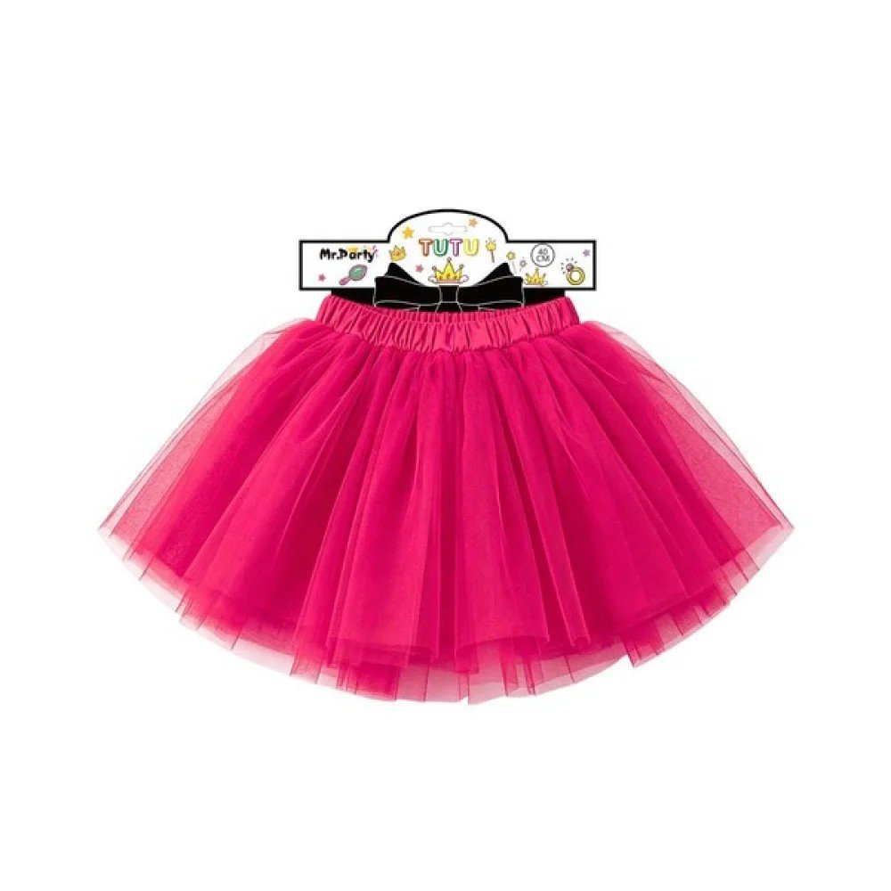 TUTU UNICOLOR ROJO ROSA 40 CM por mayor en Chile