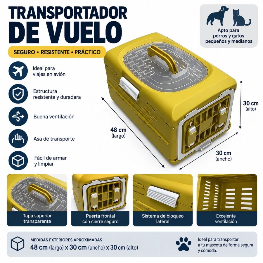 TRANSPORTADOR DE VUELO 48 × 30 × 30 cm por mayor en Chile