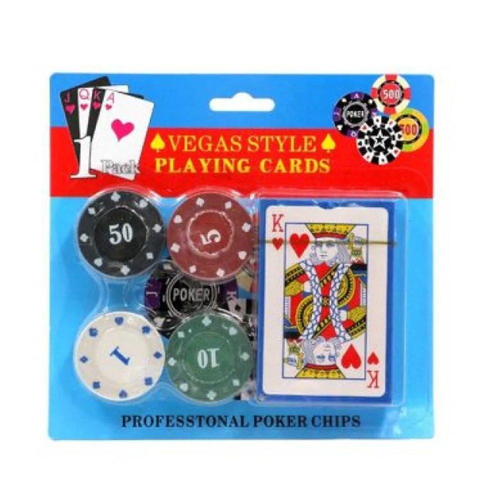 SET CARTA BARAJA INGLESA + FICHAS POKER 1 SET por mayor en Chile