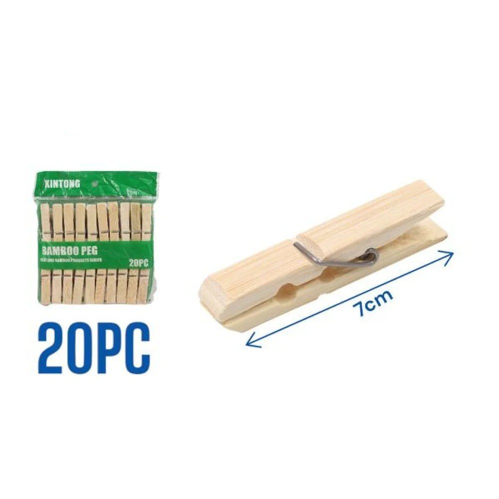 PINZA BAMBU ROPA 7cm · 20 pzas por mayor en Chile