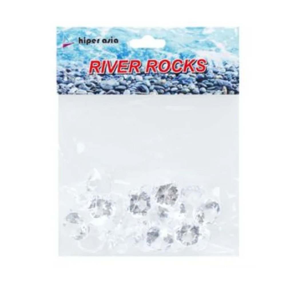 ROCAS DE RIO GEMAS ACRILICAS BLANCO TRANSPARENTE 50 GR por mayor en Chile