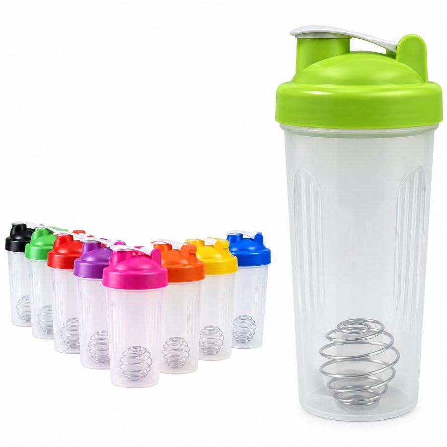 Botella mezcladora shaker de 600ml con bola batidora y tapa de seguridad colorida mayorista — imagen 3