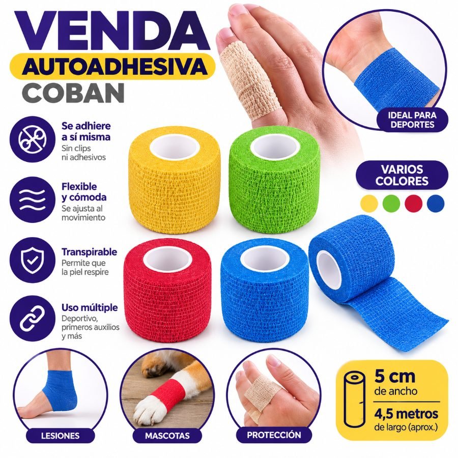 VENDA AUTOADHESIVA COBAN 5 CM X 4,5 M por mayor en Chile