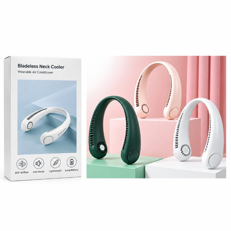 Ventilador de cuello recargable usb sin aspas – manos libres mayorista — imagen 3