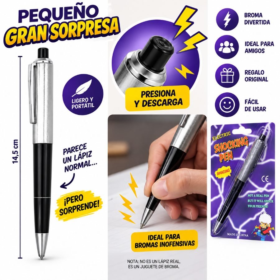 Lápiz eléctrico de broma shocking pen - juguete de electrocución para chistes mayorista — imagen 2