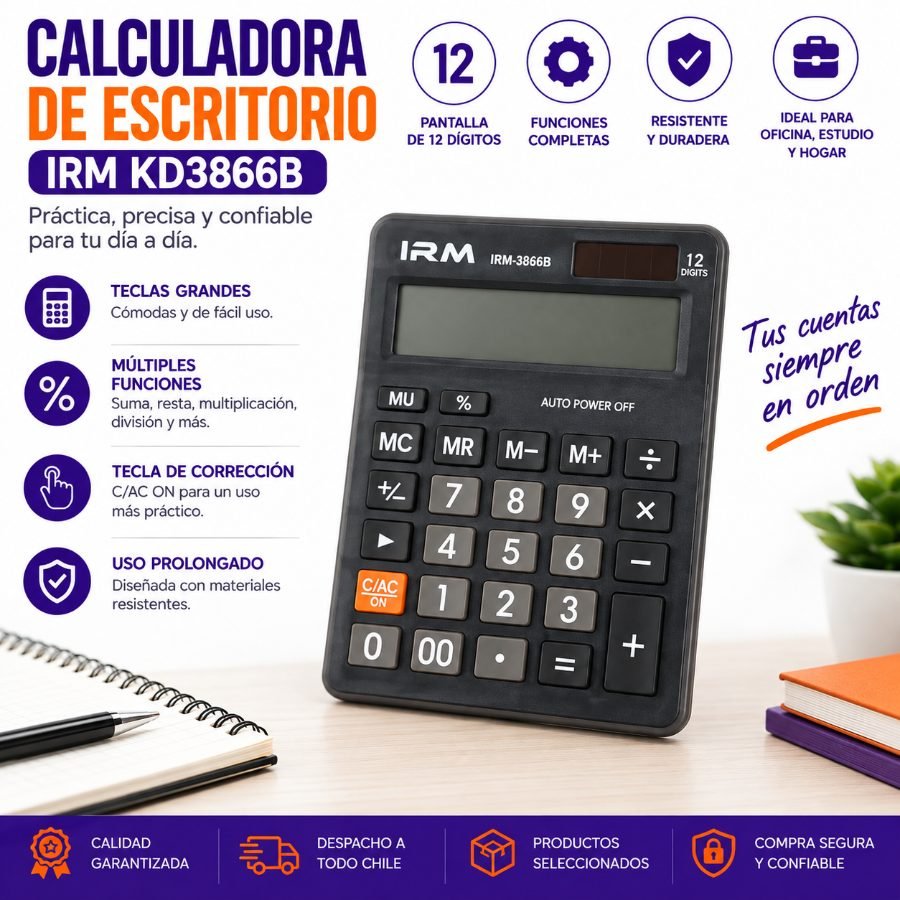 Calculadora de escritorio irm kd3866b con pantalla de 12 dígitos mayorista — imagen 2
