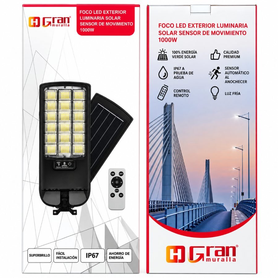 Foco led solar 1000w sensor movimiento mayorista — imagen 2