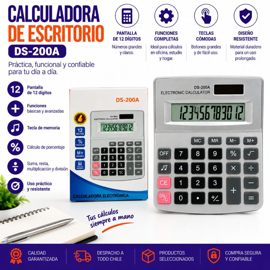 CALCULADORA ELECTRONICA 1 PZA por mayor en Chile