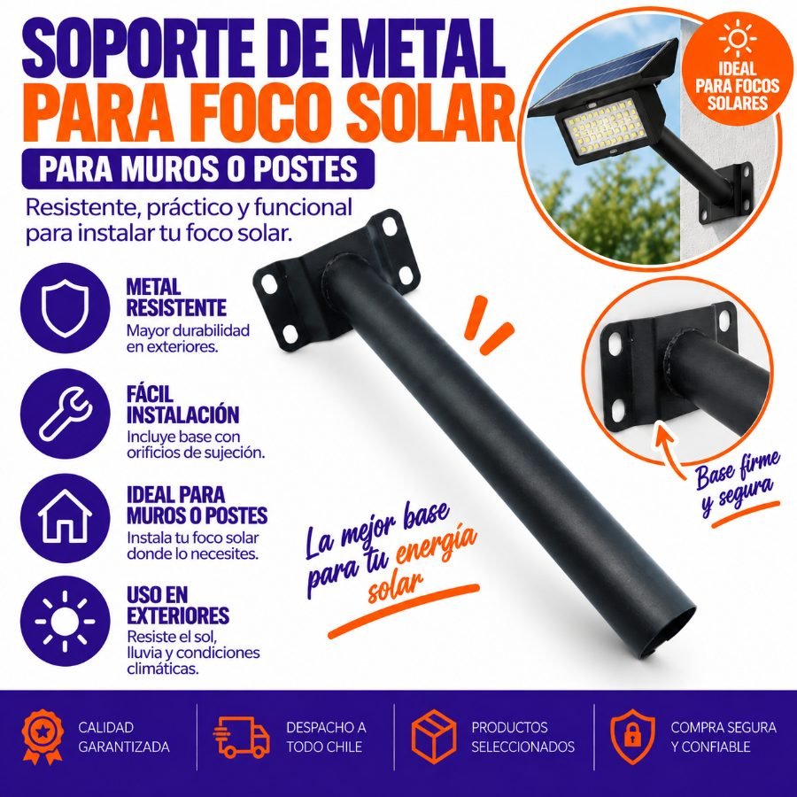 Soporte de metal para foco solar - pack de 10 unidades mayorista — imagen 6