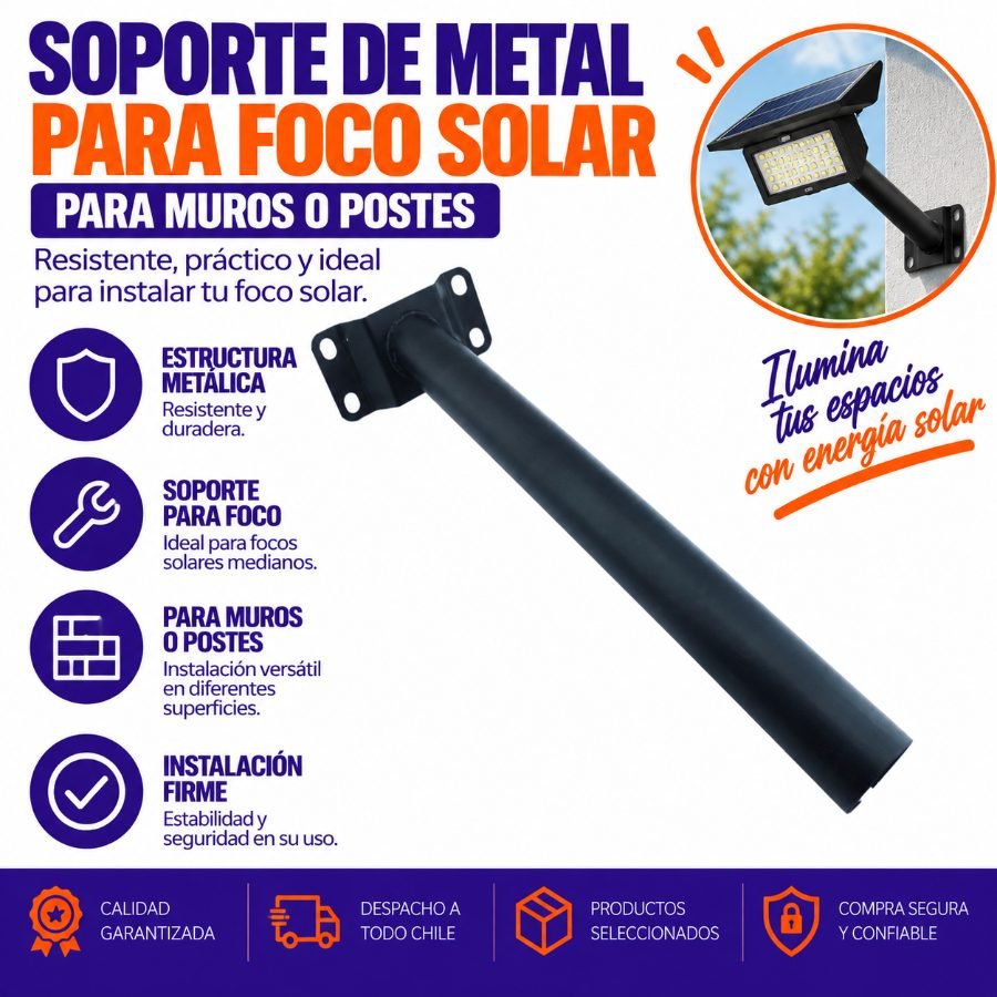 Soporte De Metal Para Foco Solar 40 cm por mayor en Chile