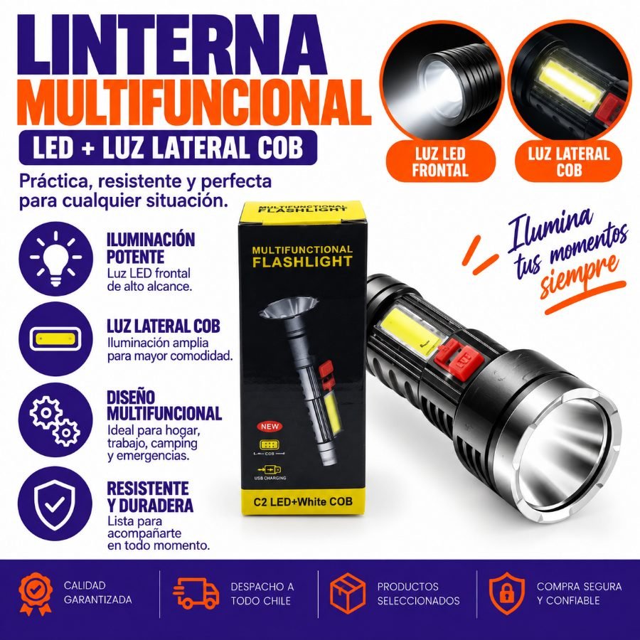 LINTERNA MULTIFUNCIONAL 1 PZA por mayor en Chile