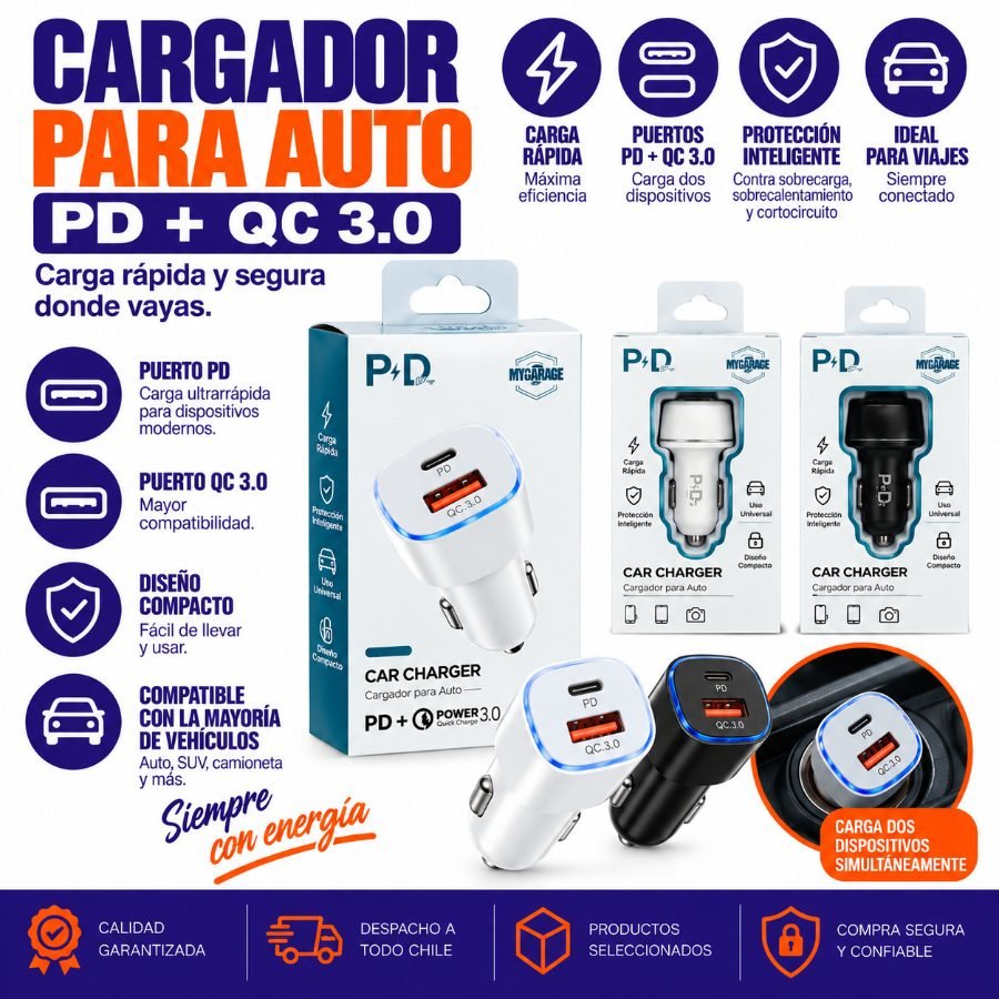 Cargador para auto pd mayorista — imagen 3