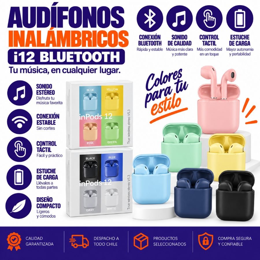 Audífono inalámbrico i12 bluetooth mayorista — imagen 3