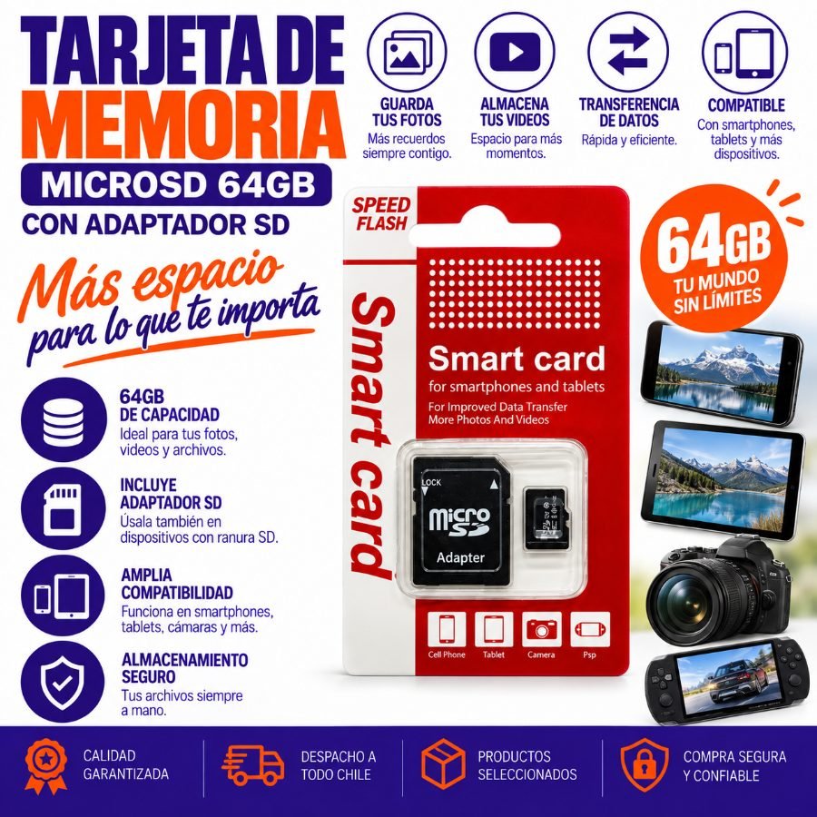 Tarjeta de memoria microsd 64gb con adaptador mayorista — imagen 3