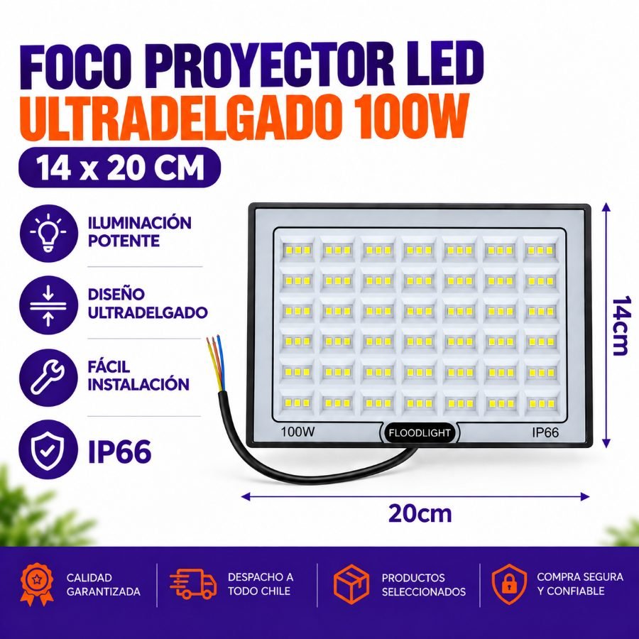 Foco proyector led ultradelgado 100w mayorista — imagen 3