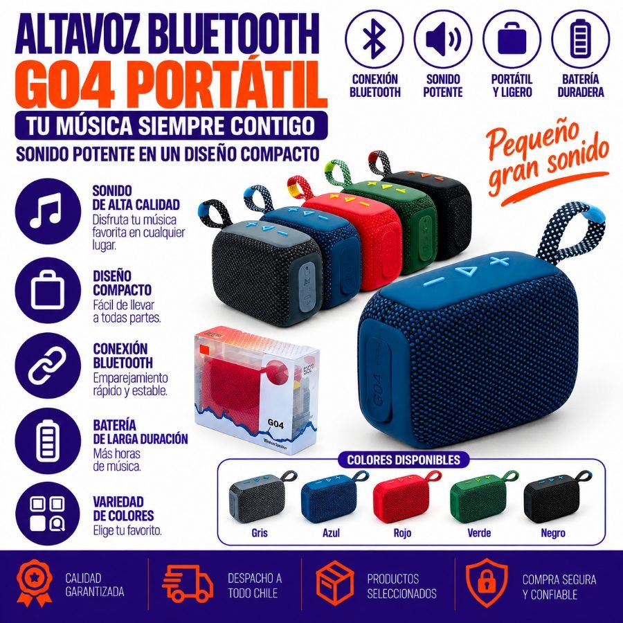 Altavoz Bluetooth G04 portátil  1PZA por mayor en Chile