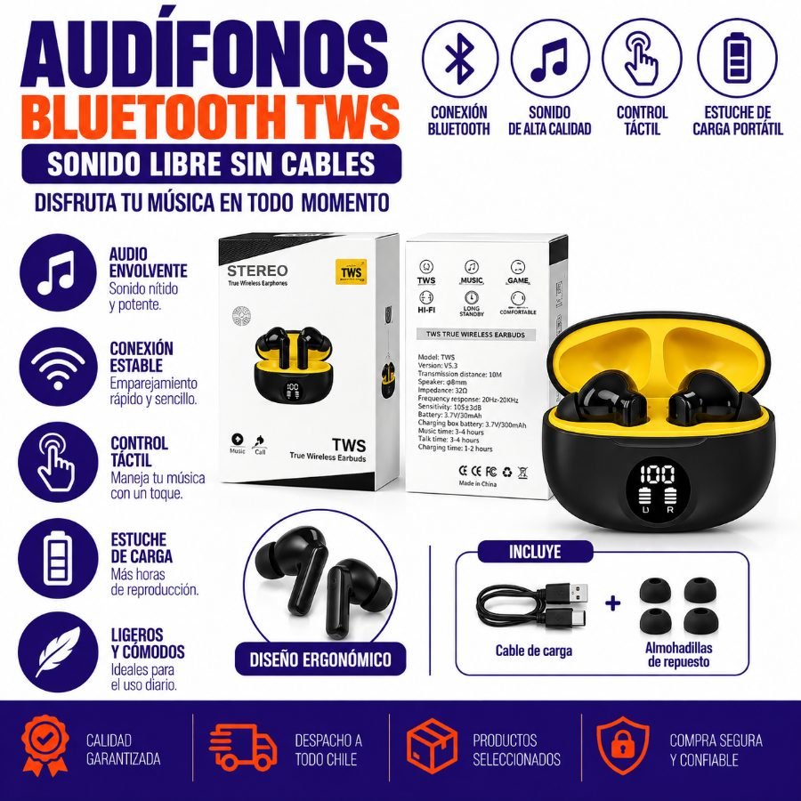 AUDIFONOS BLUETOOTH TWS 1 PZA por mayor en Chile