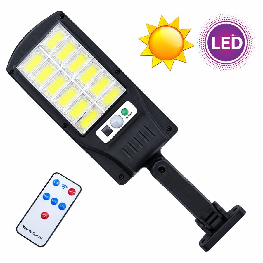 Foco con brazo solar modelo bk-120-b de 12 led cob en 12 placas, pvc. mayorista — imagen 2