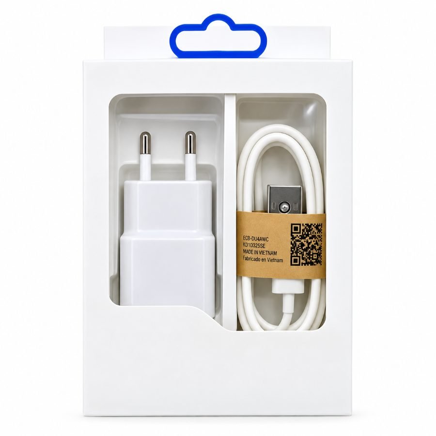 Cargador samsung 15w usb-v8 cable blanco mayorista — imagen 2