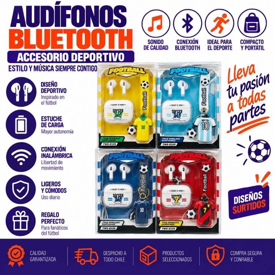 Audífono Bluetooth + Accesorio Deportivo 1 Pza por mayor en Chile