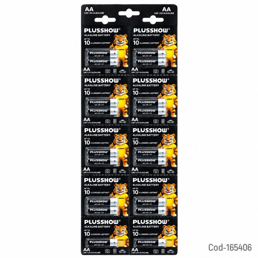 Pila marca plushow tipo aa set x 10 pares alkaline de 1.5 volt mayorista — imagen 4