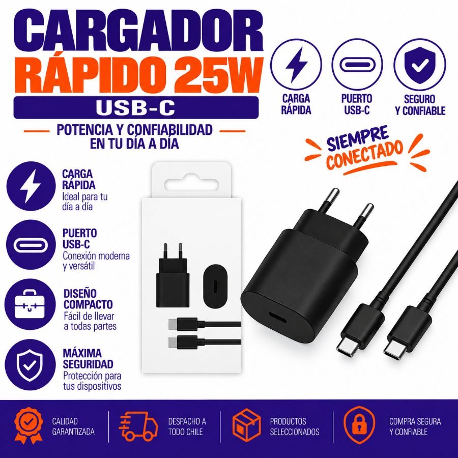 Cargador rápido 25w usb-c mayorista — imagen 3