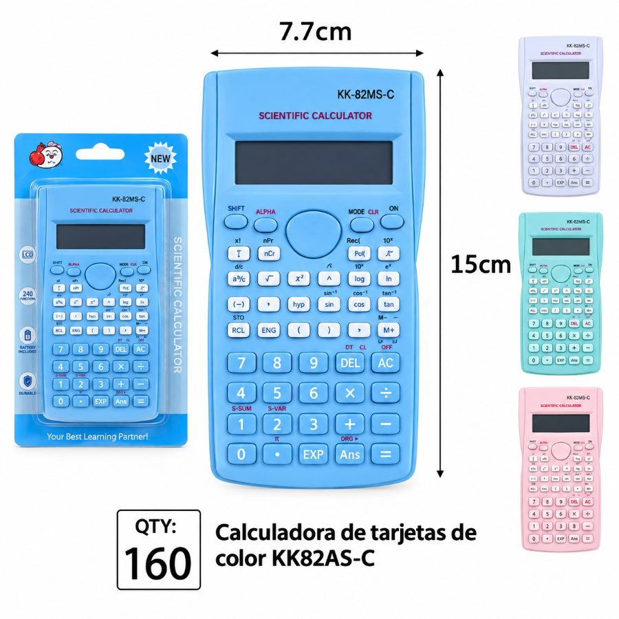 Calculadora científica kk82as-c en colores pastel con estuche protector mayorista — imagen 2