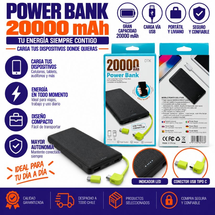 POWER BANK PORTATIL 2000 MAH por mayor en Chile