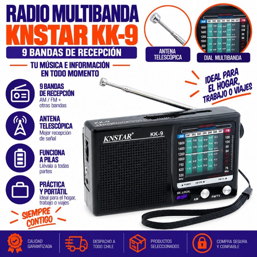 Radio multibanda marca knstar modelo kk-9, a pilas mayorista — imagen 9