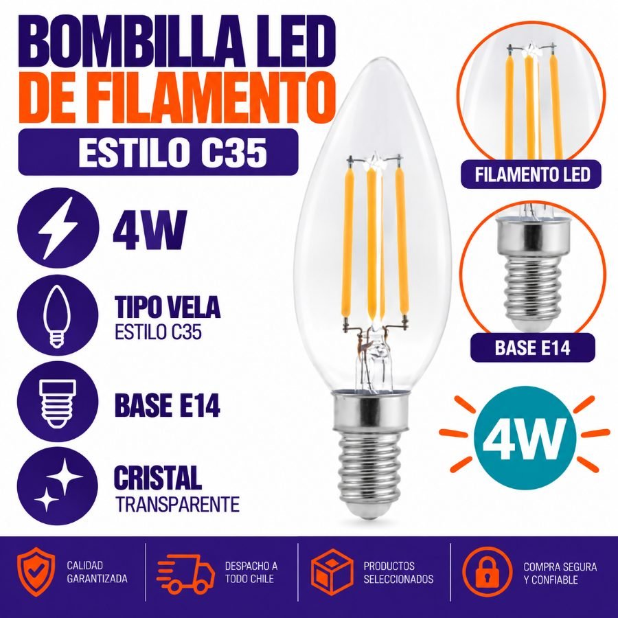 Bombilla led de filamento estilo c35 mayorista — imagen 2