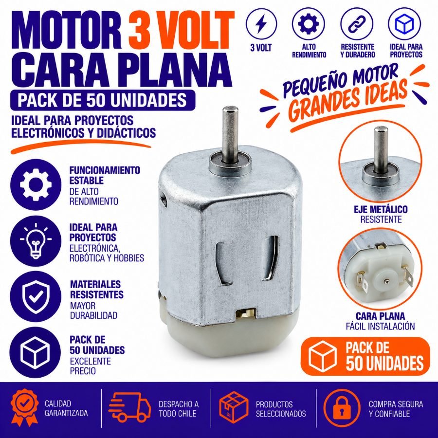 Motor 3 volt. cara plana. - pack de 50 unidades mayorista — imagen 5