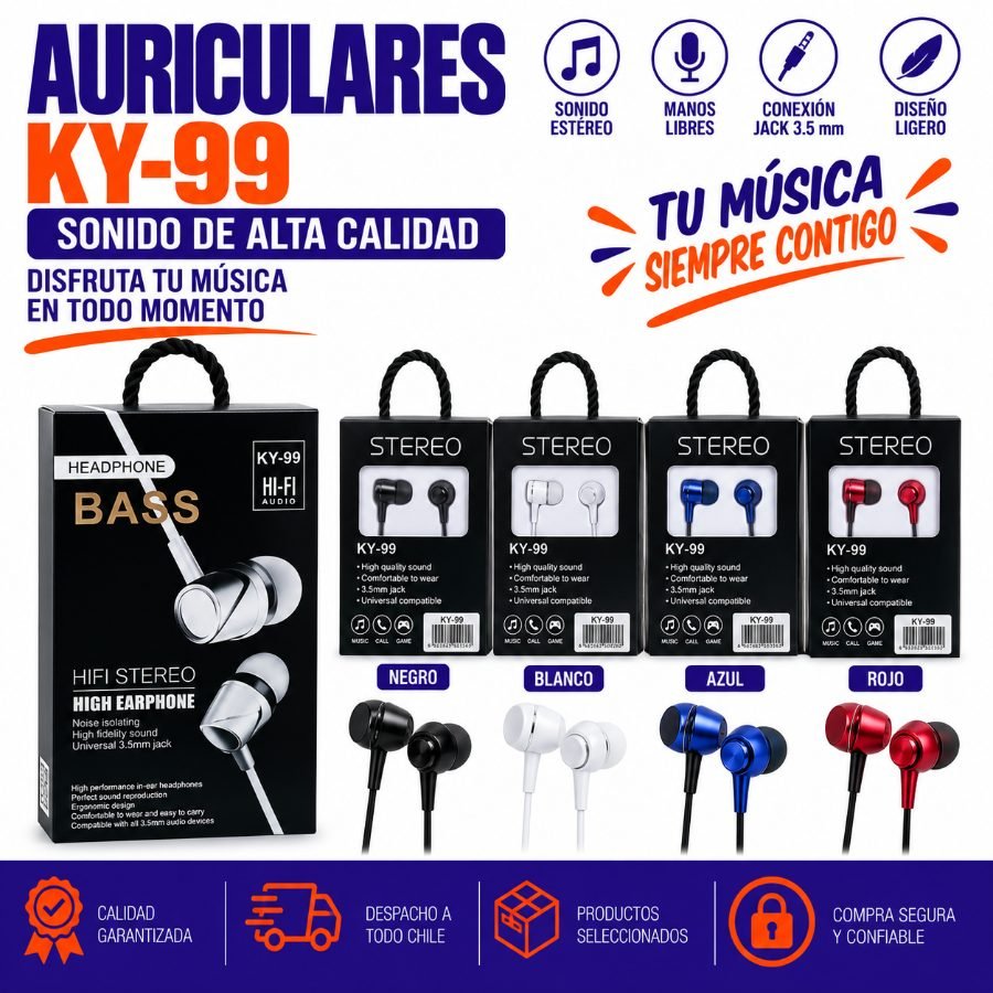 AURICULARES KY-99 1 PZA por mayor en Chile