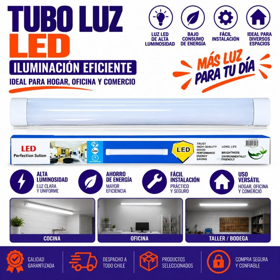 TUBO LUZ LED 60 CM-18 W por mayor en Chile