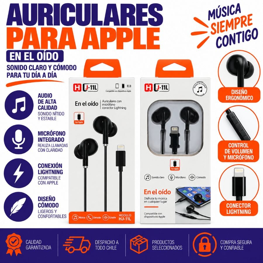 AURICULARES DE APPLE-HJ-11L 1 PZA por mayor en Chile
