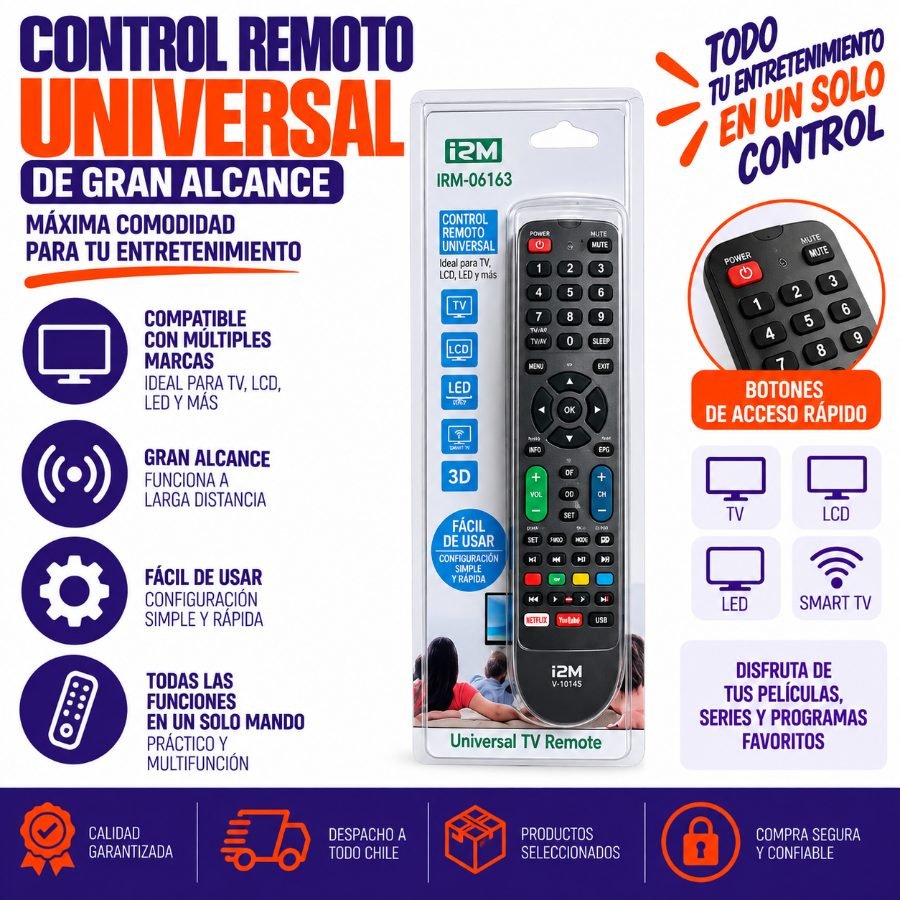 Control Remoto Universal de Gran Alcance V-1014S - Mando Multifunción 30cm 30cm x 12cm por mayor en Chile