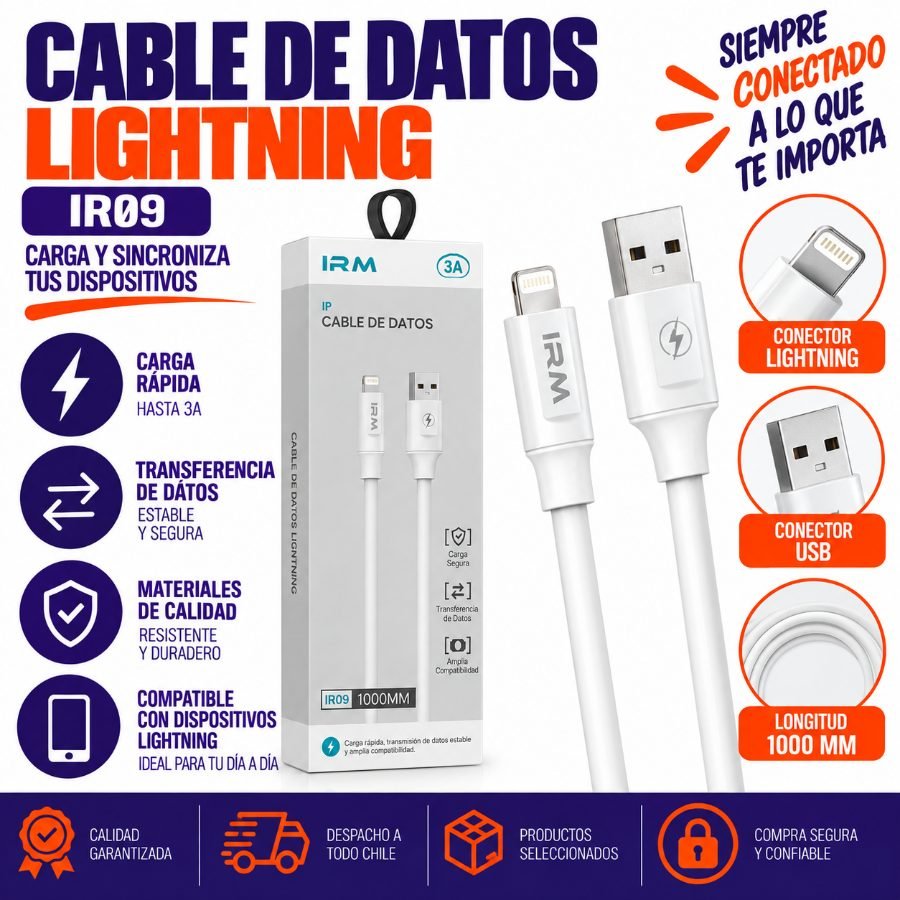 Conector Lightning, 1000mm 1000 mm por mayor en Chile