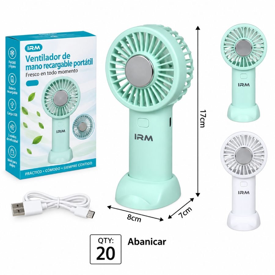 Ventilador portátil recargable modelo irm sd-56 mayorista — imagen 2