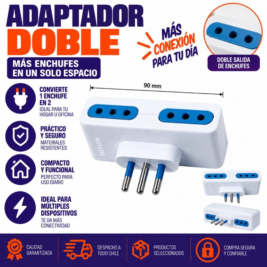 ADAPTADOR DOBLE 90 MM por mayor en Chile