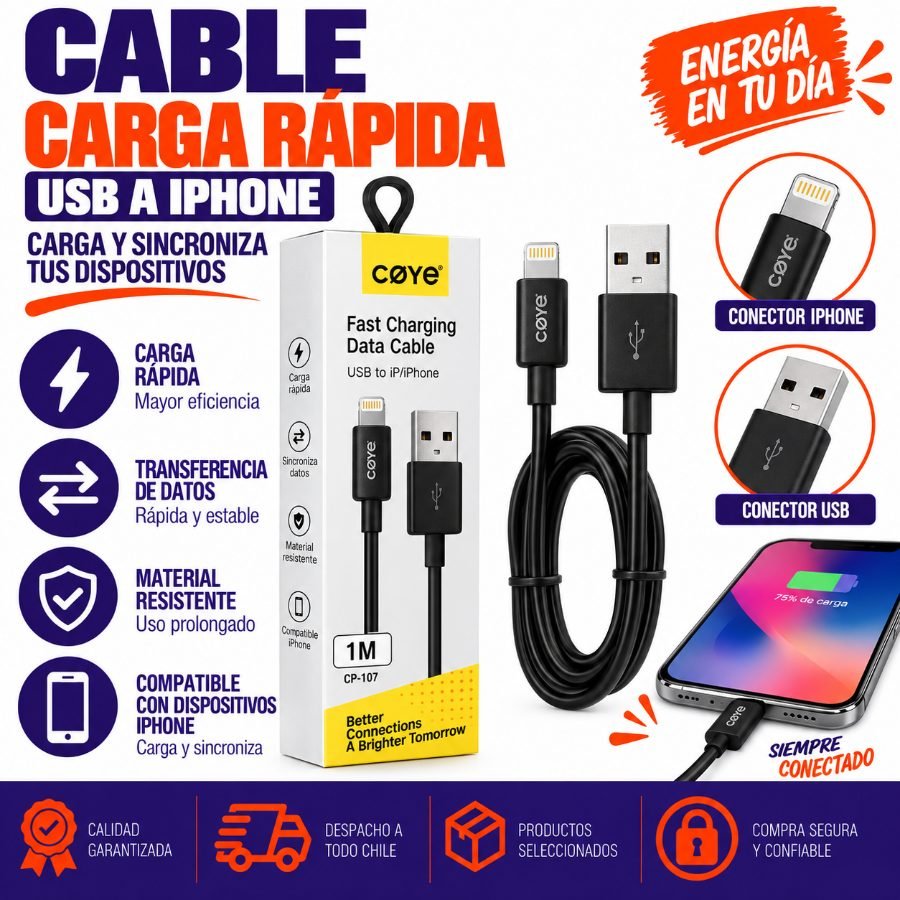 Cable carga rapida usb-ip mayorista — imagen 3
