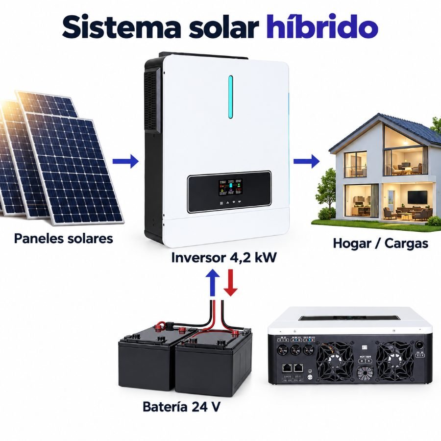 Inversor solar híbrido 4,2 kw con mppt, ip65 y salida 220v mayorista — imagen 2