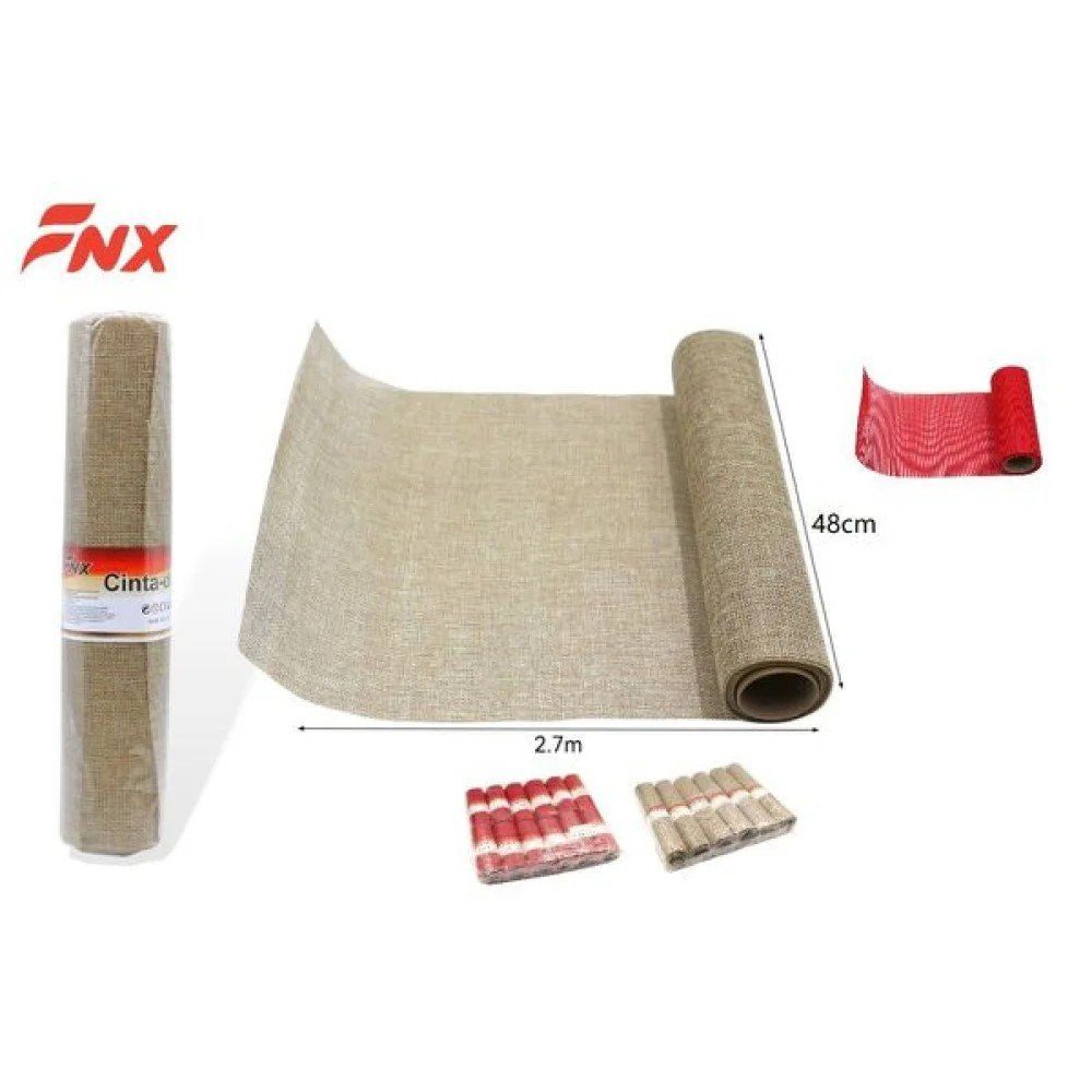 NAVIDAD TELA IMITACION LINO 48CM*2.7M - Pack 12 unidades 48 cm por mayor en Chile