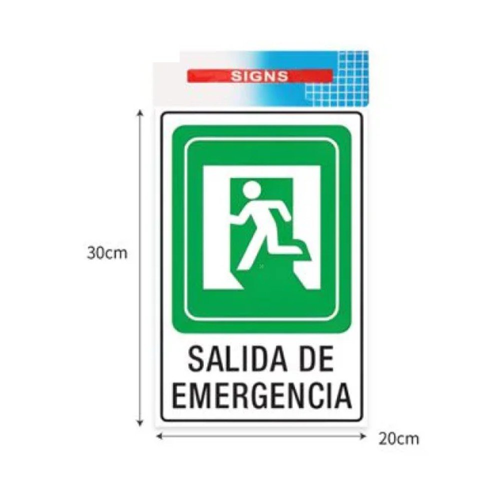 SEÑAL-SALIDA DE EMERGENCIA 20 X 30 CM por mayor en Chile