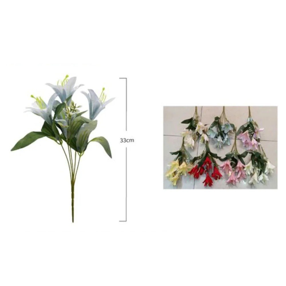 RAMO DE FLORES ARTIFICAIL-LIRIO DE OTOÑO 33 CM por mayor en Chile