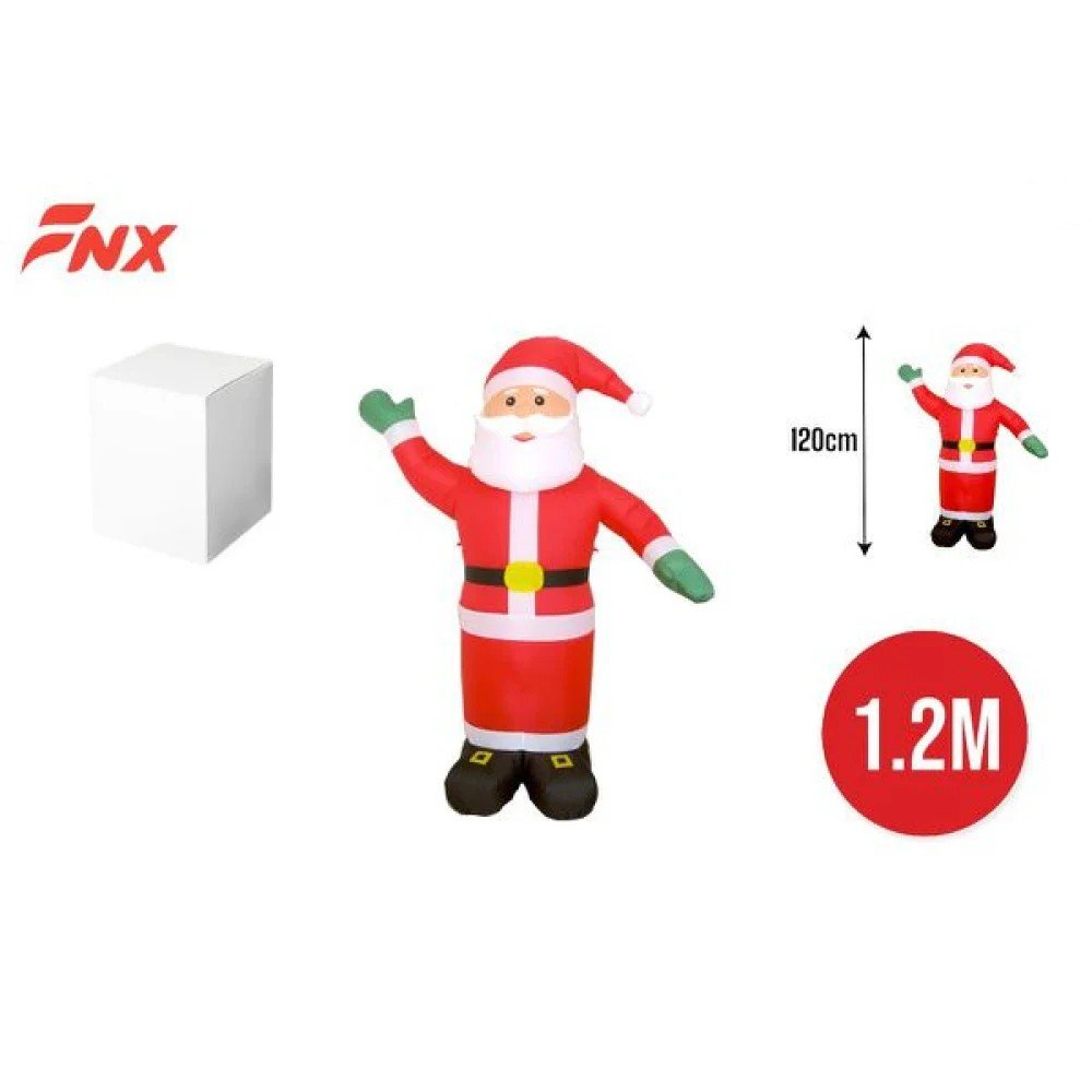 NAVIDAD INFLABLE PAPA NOEL DE PIE SALUDO 1.2M 1 Pza por mayor en Chile