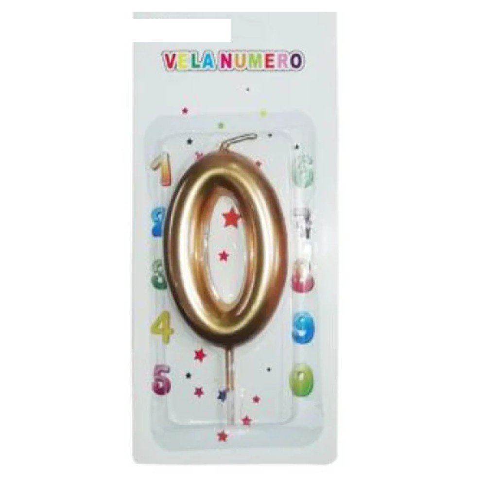 VELA DE CUMPLEAÑOS # 0-DORADA 1 PZA por mayor en Chile