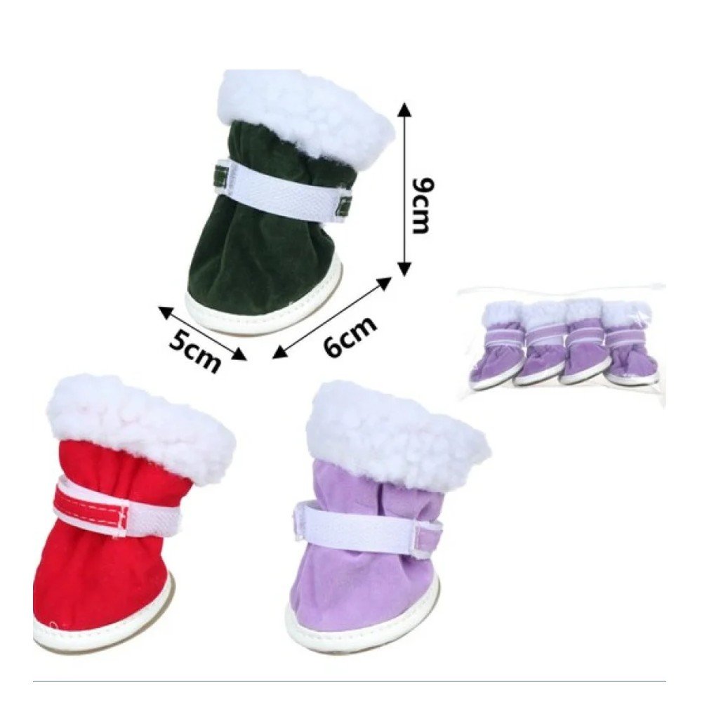 ZAPATOS DE NIEVE PARA MASCOTA 2 PARES-9 X 6 X 5 CM por mayor en Chile