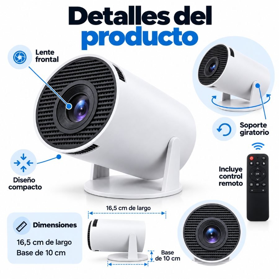 Mini proyector portátil hy300 android 11 con wifi y soporte giratorio mayorista — imagen 2
