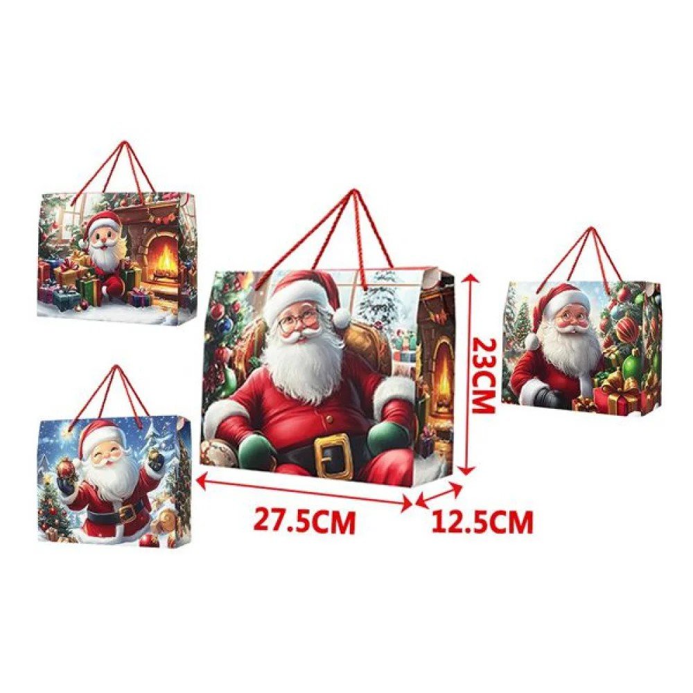 BOLSA DE REGALO NAVIDEÑA 27,5 X 12,5 X 23 CM por mayor en Chile